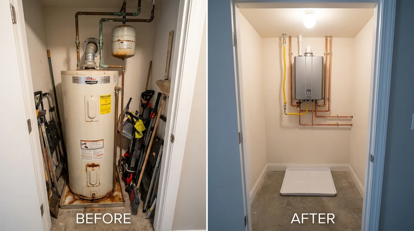 Tank water heater versus wall-mounted tankless unit comparison for Mayfield, KY homeowners