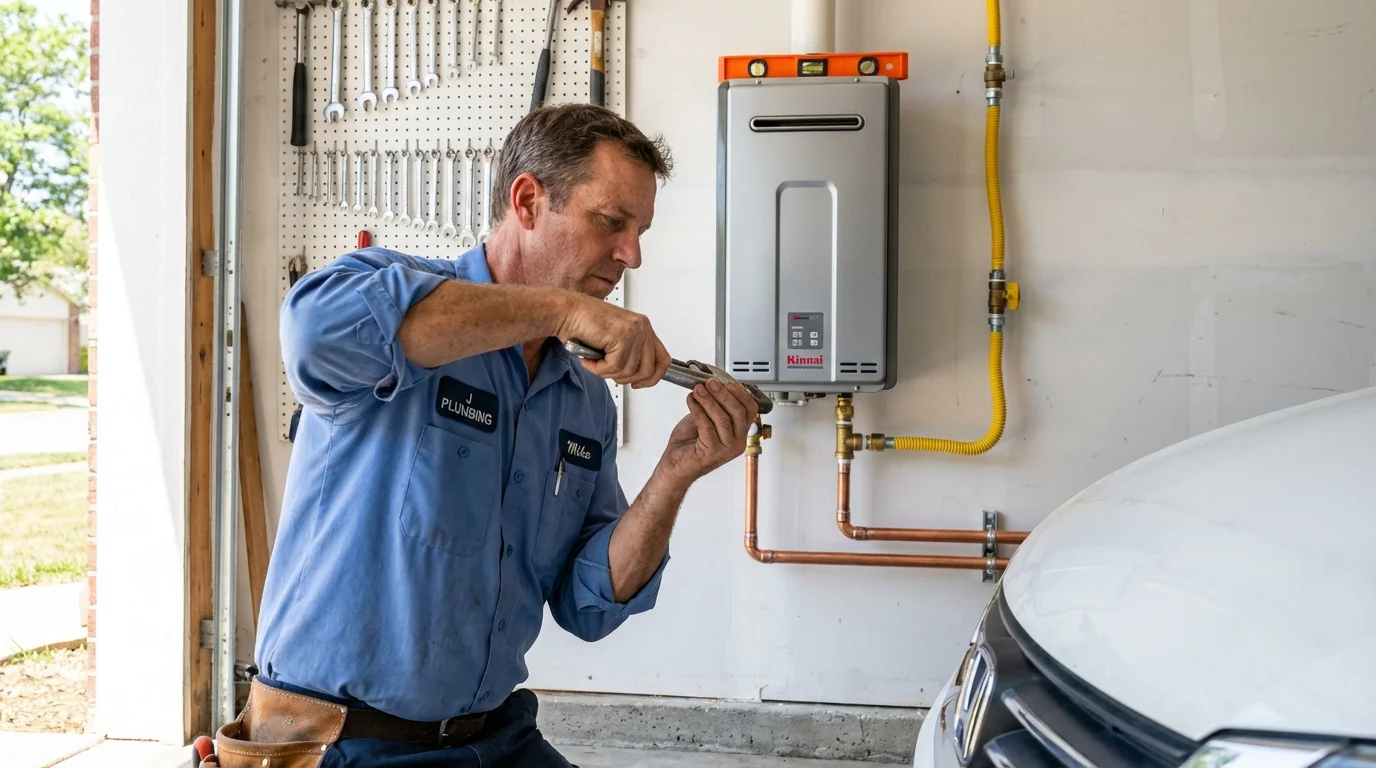Tankless water heater installation by a Johns Plumbing LLC plumber in Mayfield